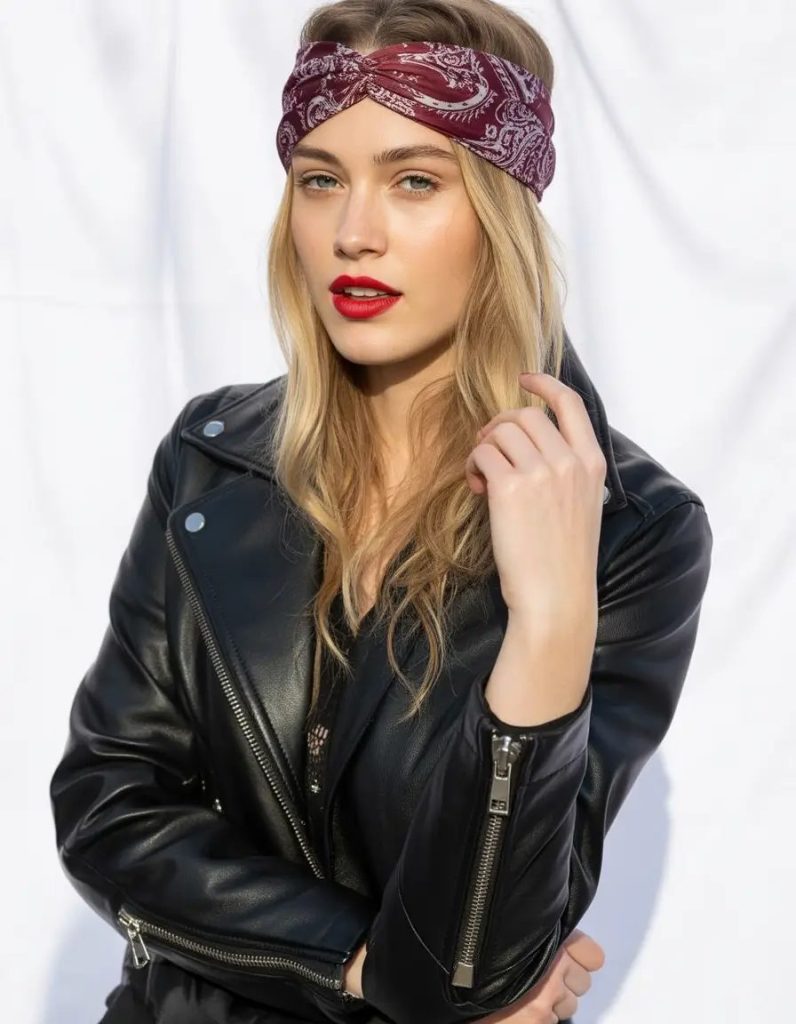 Boho Waves with a Burgundy Headband
