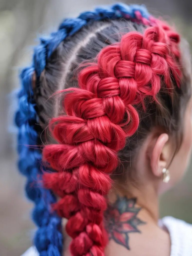 Bold Braided Duo in Red and Blue