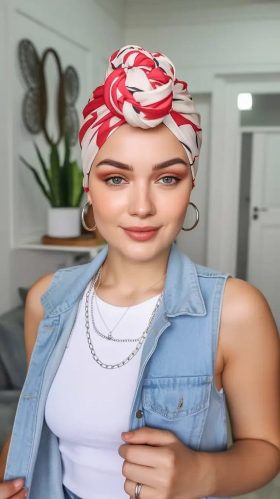Bold Patriotic Turban for Effortless Style and Comfort

