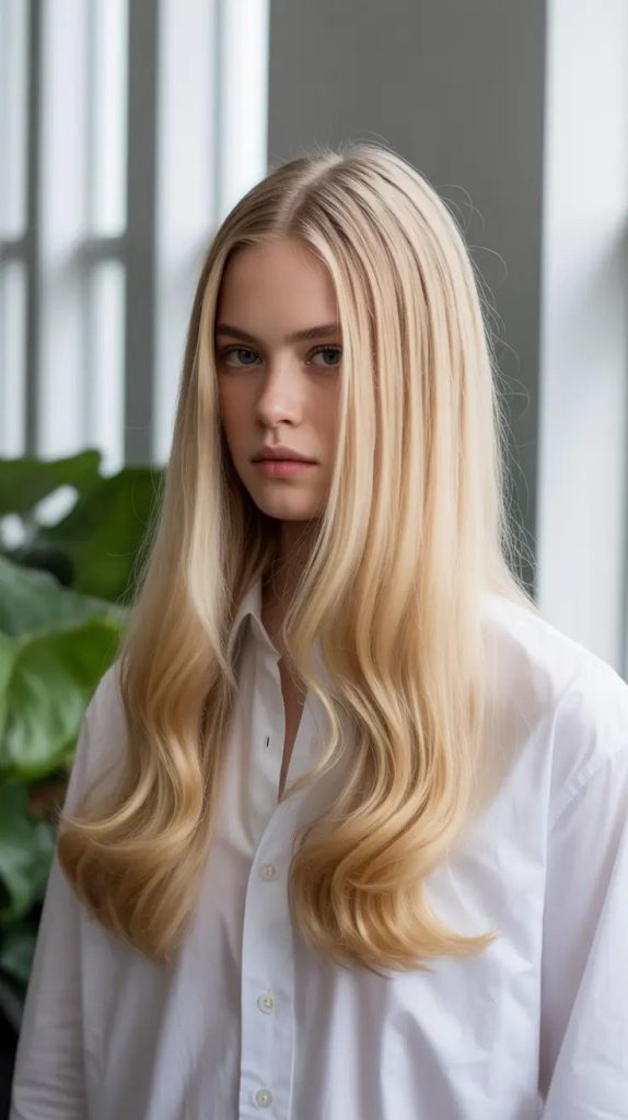 Butter Blonde Blowout with Soft Ends
