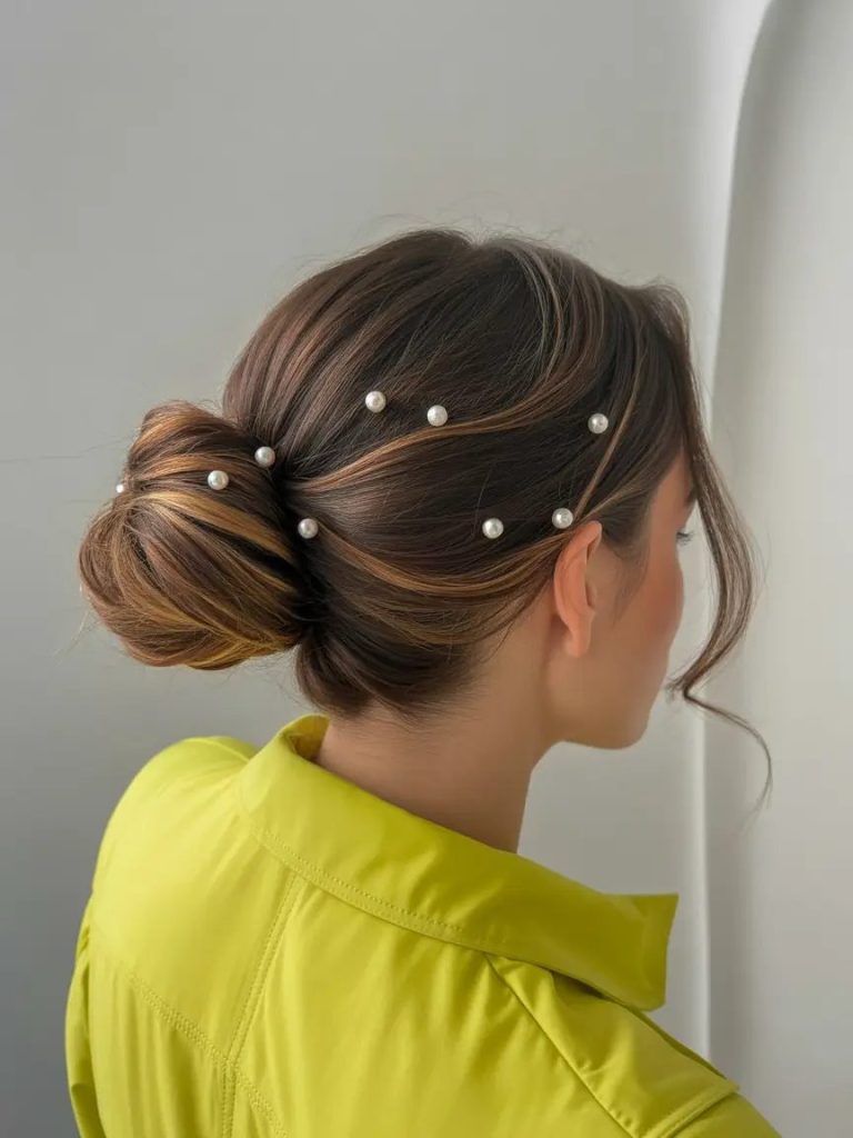 Classic Bun with Pearl Drama
