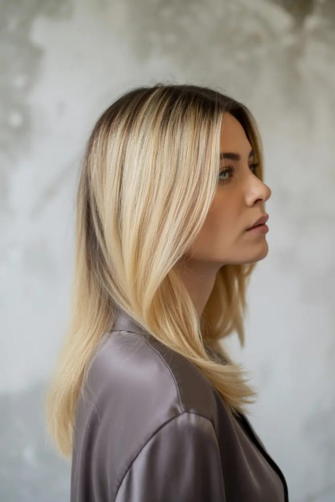 Cool Butter Blonde with Sleek Silhouette