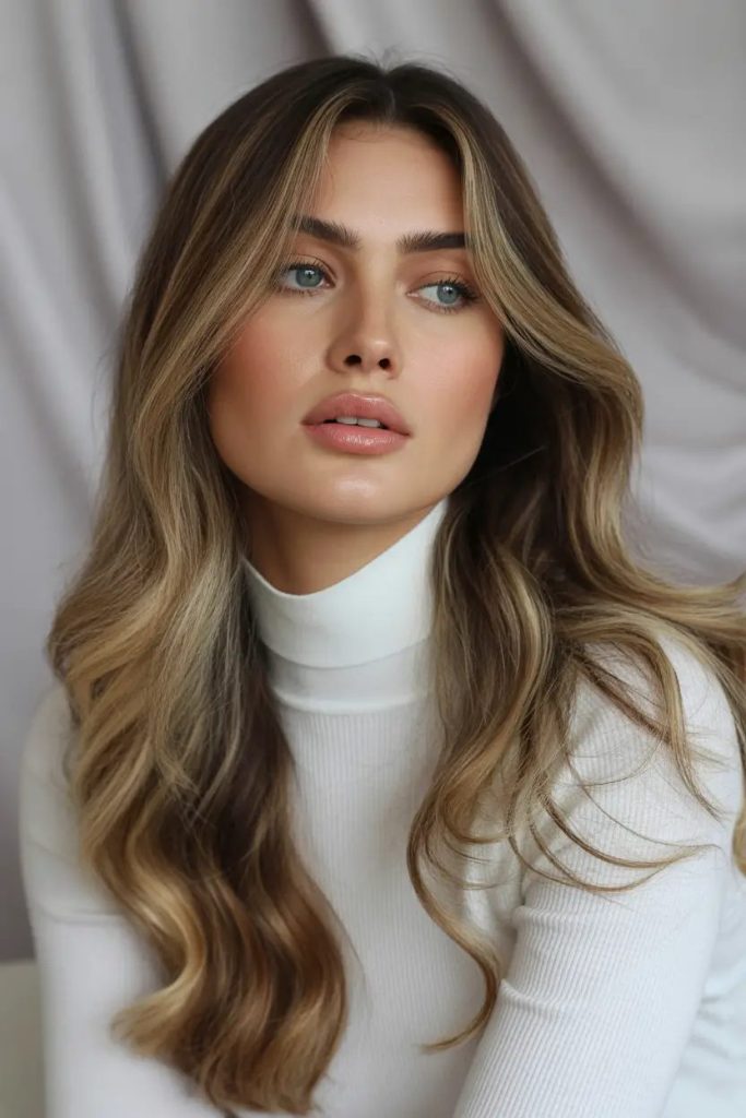 Expensive Bronde Waves for Polished Glow
