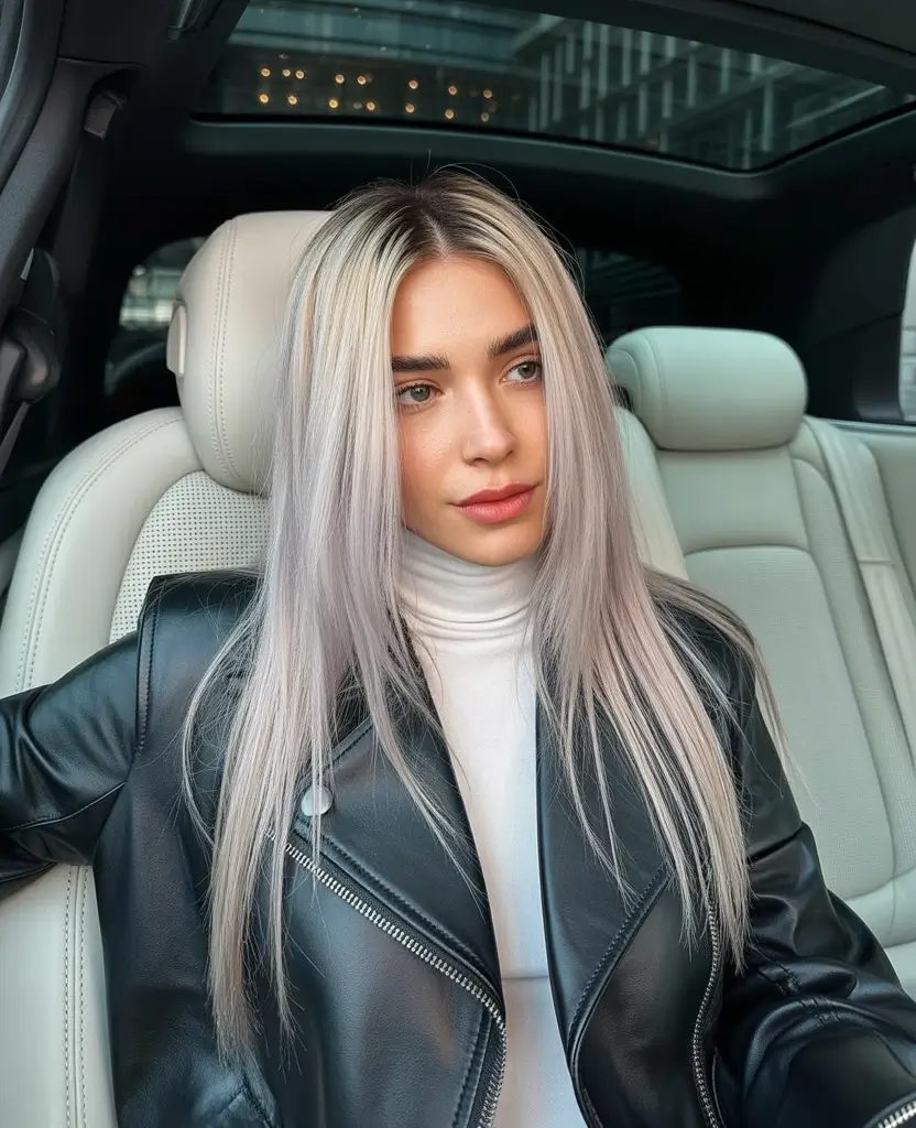 Glacier Blonde with Subtle Lavender Glaze