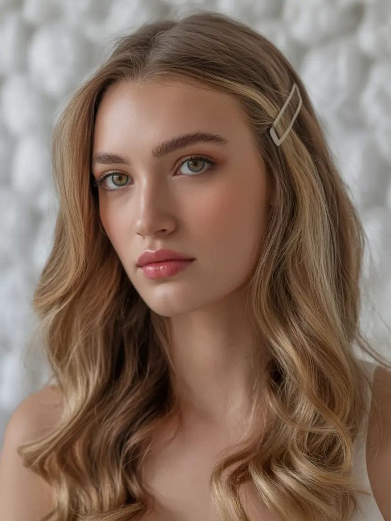Golden Vanilla Waves with Soft-Bar Clip