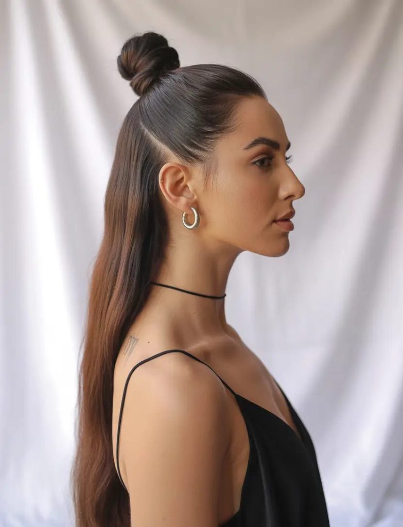 Half-Up Knot With Sleek Lines