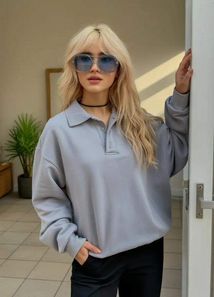 Layered Platinum with Flowy Waves
