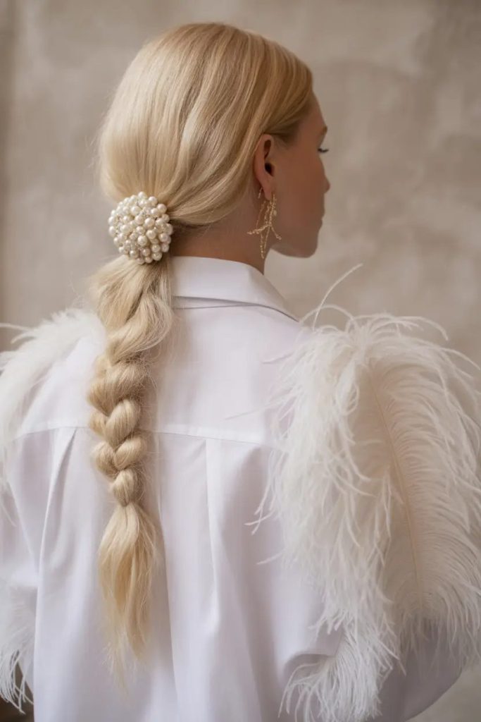 Low Braided Pearl Accent
