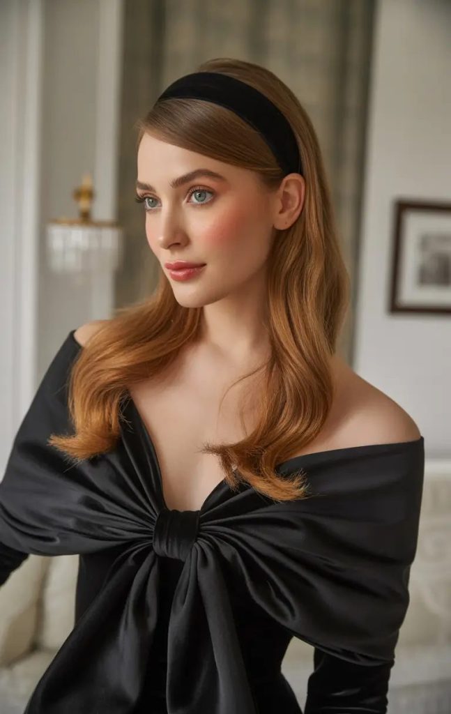 Old Money Blowout with Velvet Headband