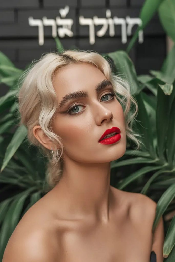 Retro Flirt: Deep Waves and Defined Brows