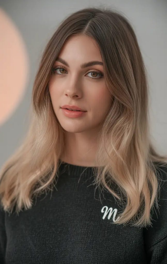 Rooted Beige Blonde for Soft Dimension

