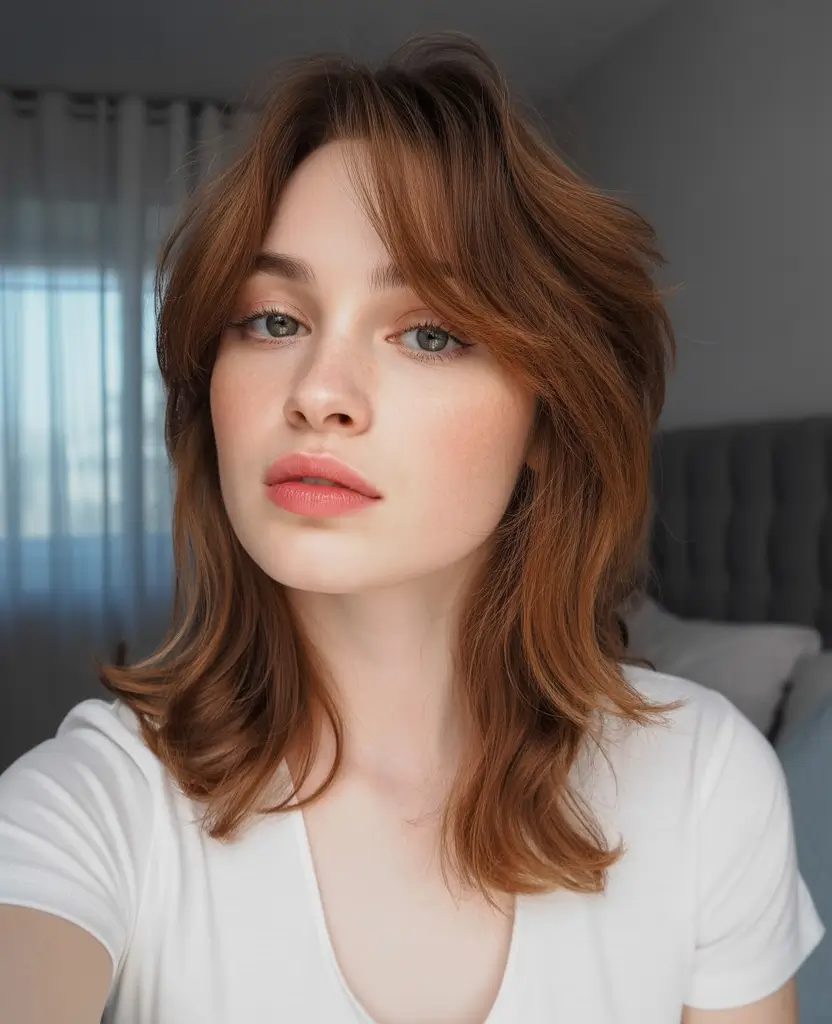 Soft Auburn Shag with Breezy Layers