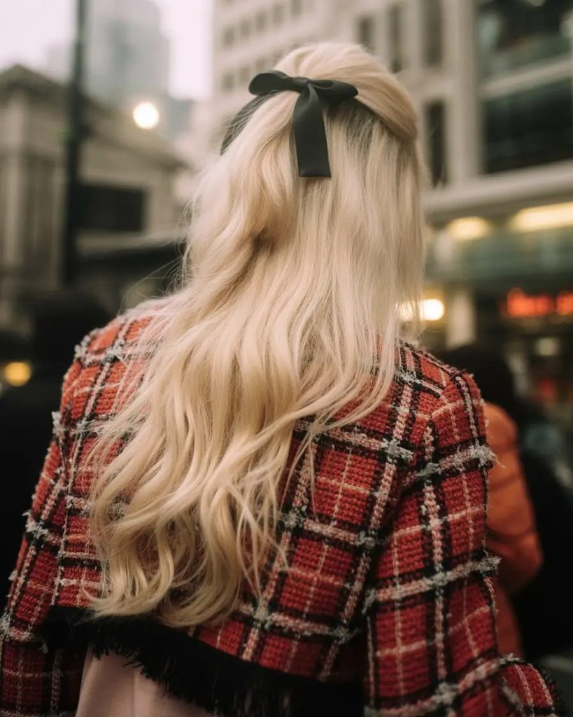 Soft Half-Up with Statement Bow