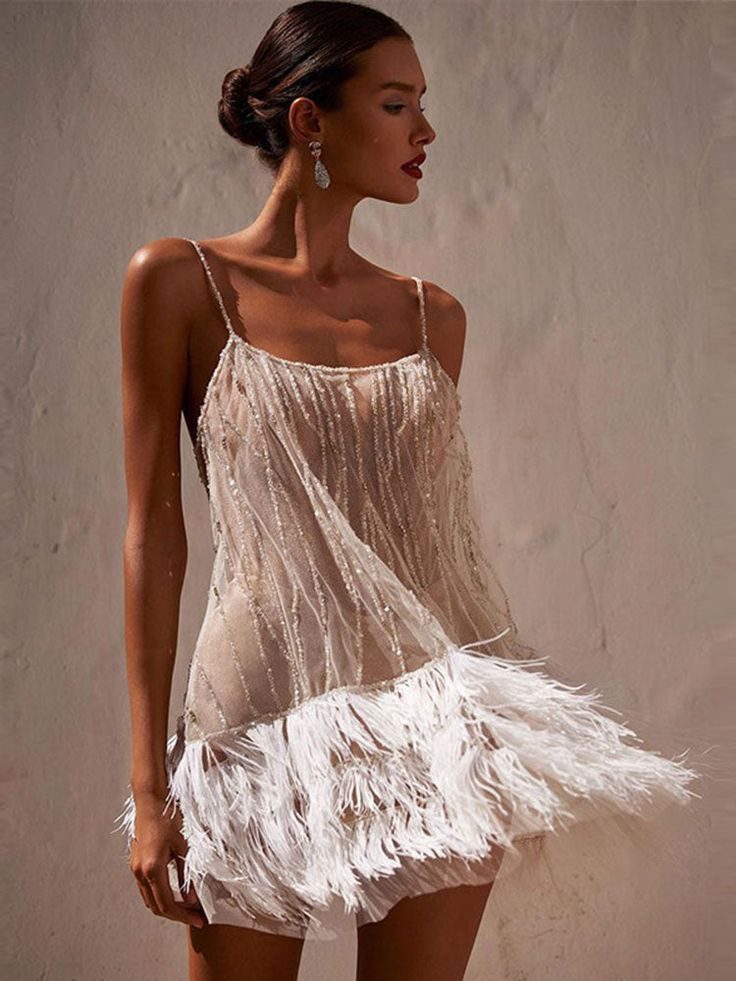 Beaded Fringe and Feathers