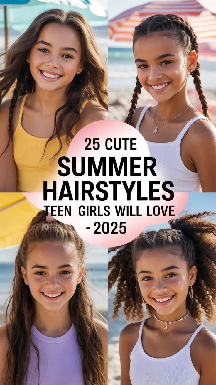 Best Summer Hairstyles for Teen Girls 2025: From Braids and Buns to Easy Ponytails