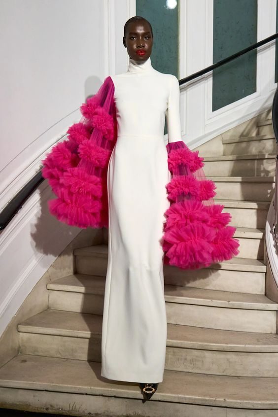 Bold Expression Statement Sleeves and Vibrant Accents