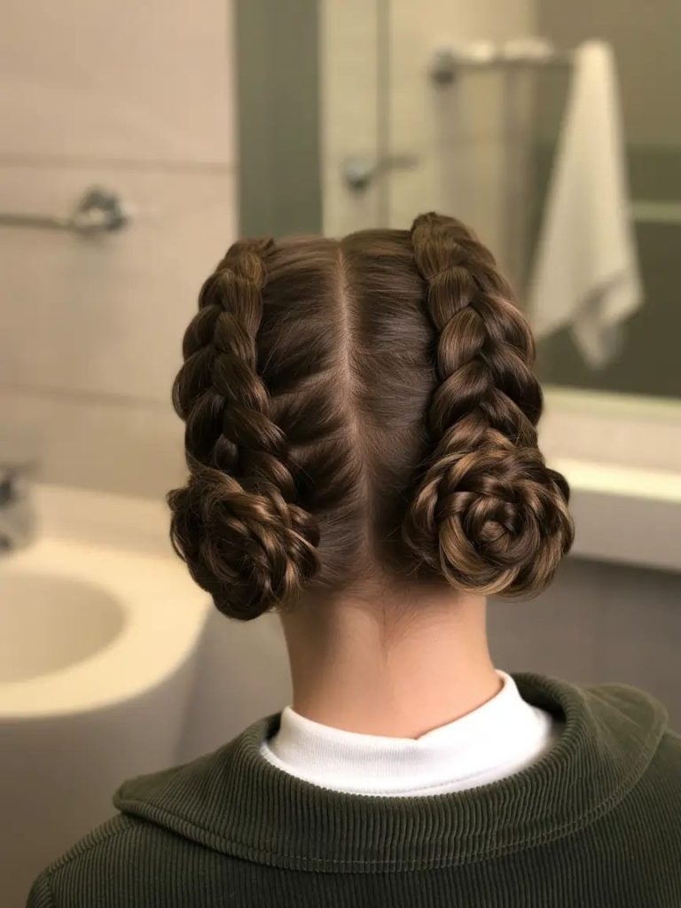 Braided Princess Buns
