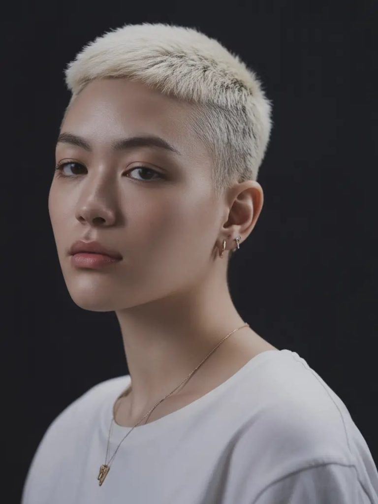 Buzzed Blonde Fade with Cool Precision