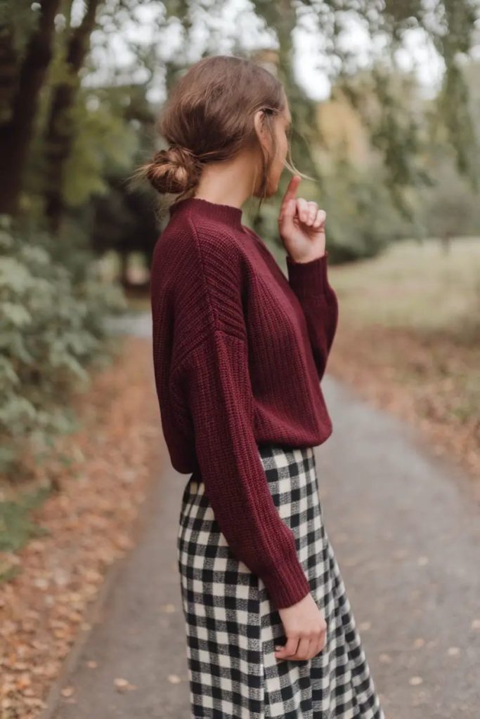 Classic Fall in Burgundy and Checkered