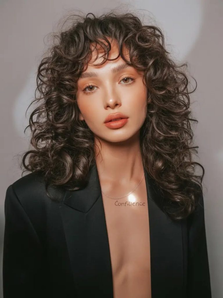 Curly Shag with Airy Fringe Bangs