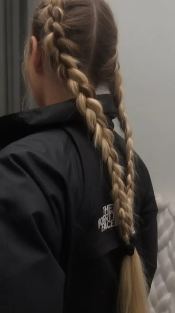 Double Braids with a Sporty Twist