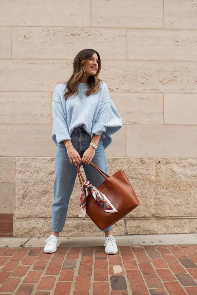 Effortlessly Cool in a Blue Sweater
