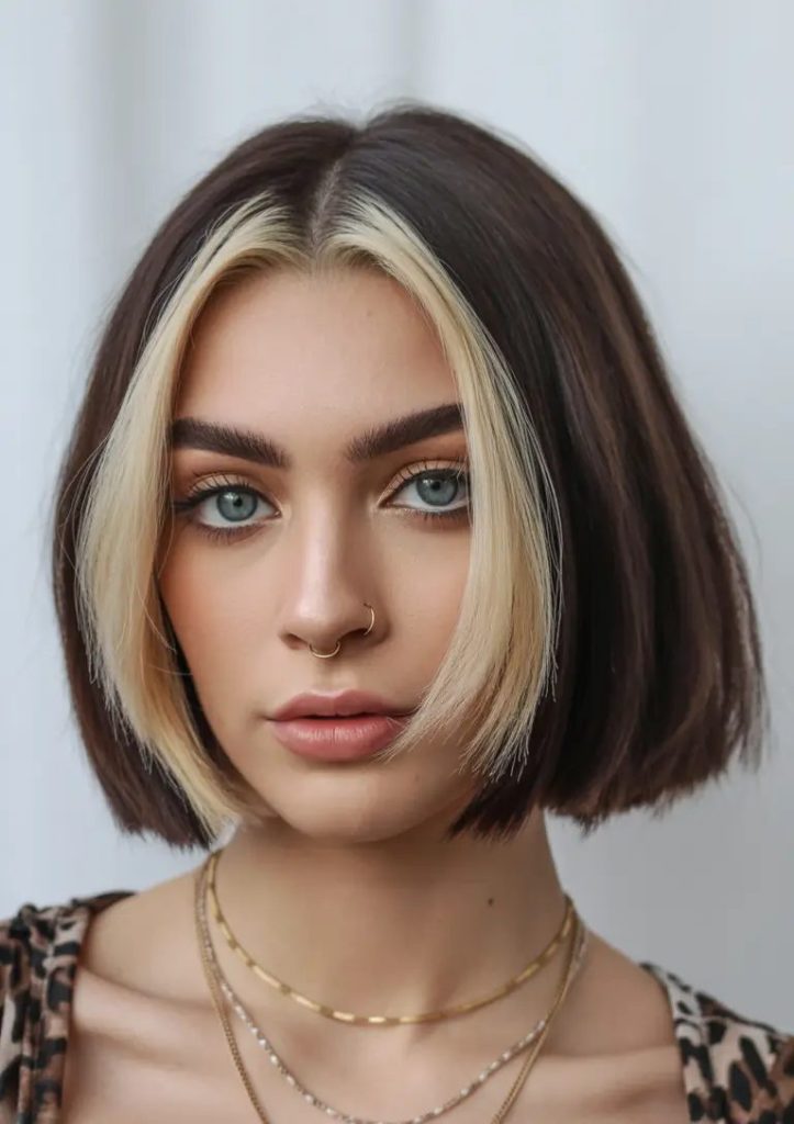 Face-Framing Brilliance with Contrast Drama
