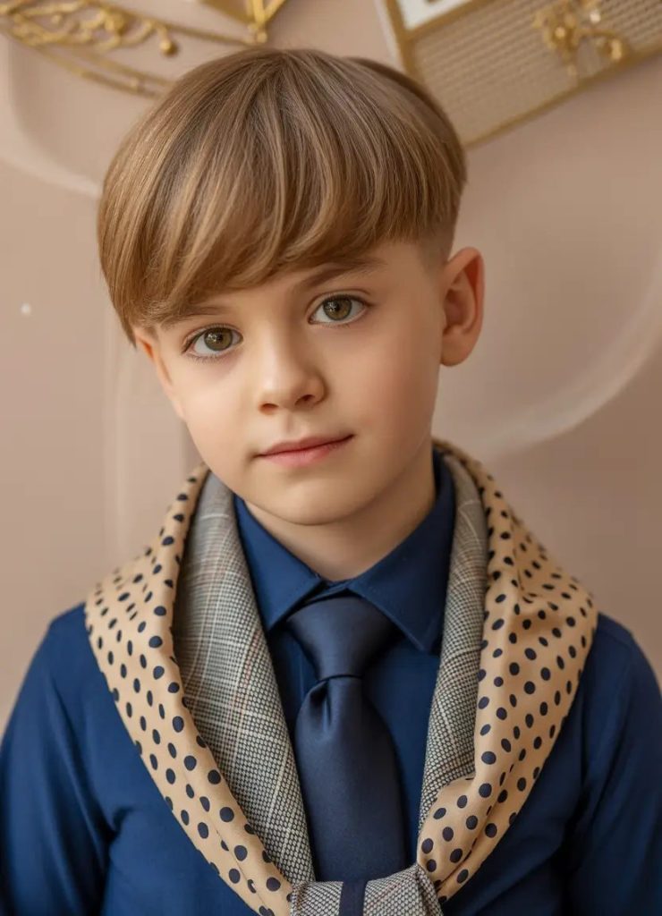 Geometric Bowl Cut with Fade Contrast