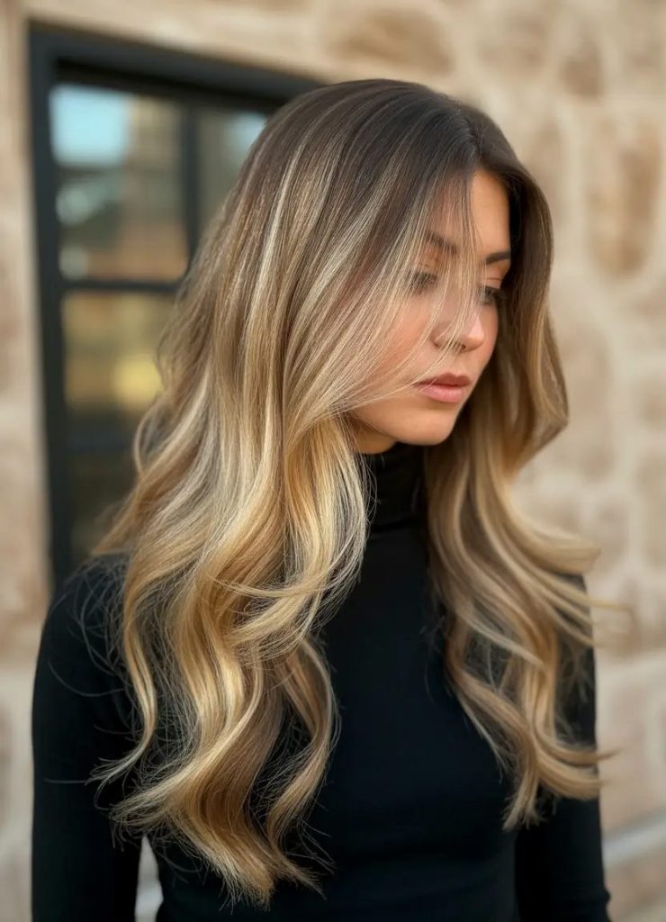 Hollywood Blowout Meets Sunlit Balayage