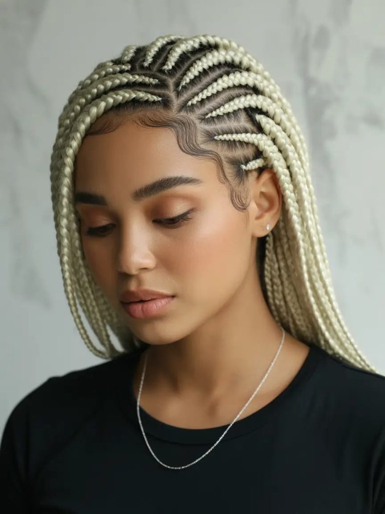 Ice Blonde Box Braids with Attitude