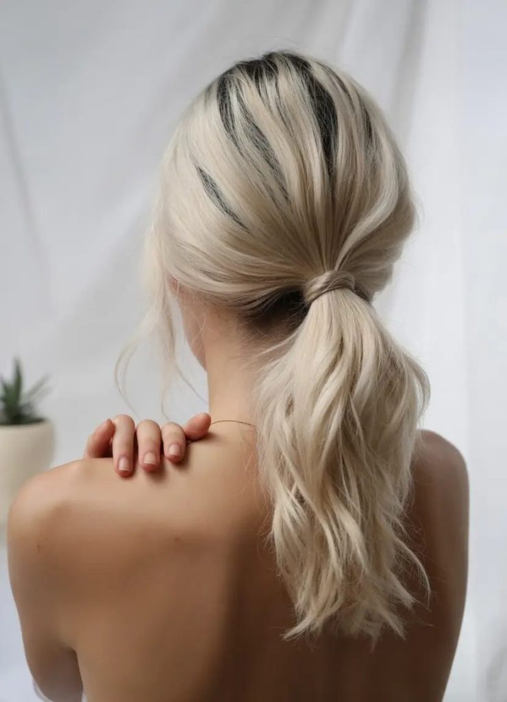 Low Pony with Beachy Texture and Hidden Tie