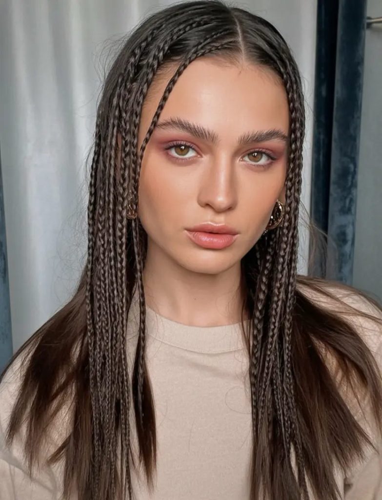 Mini Braids and Parted Drama
