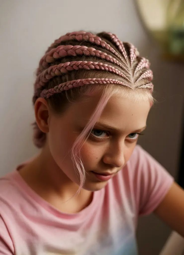 Pastel Cornrows with a Twist
