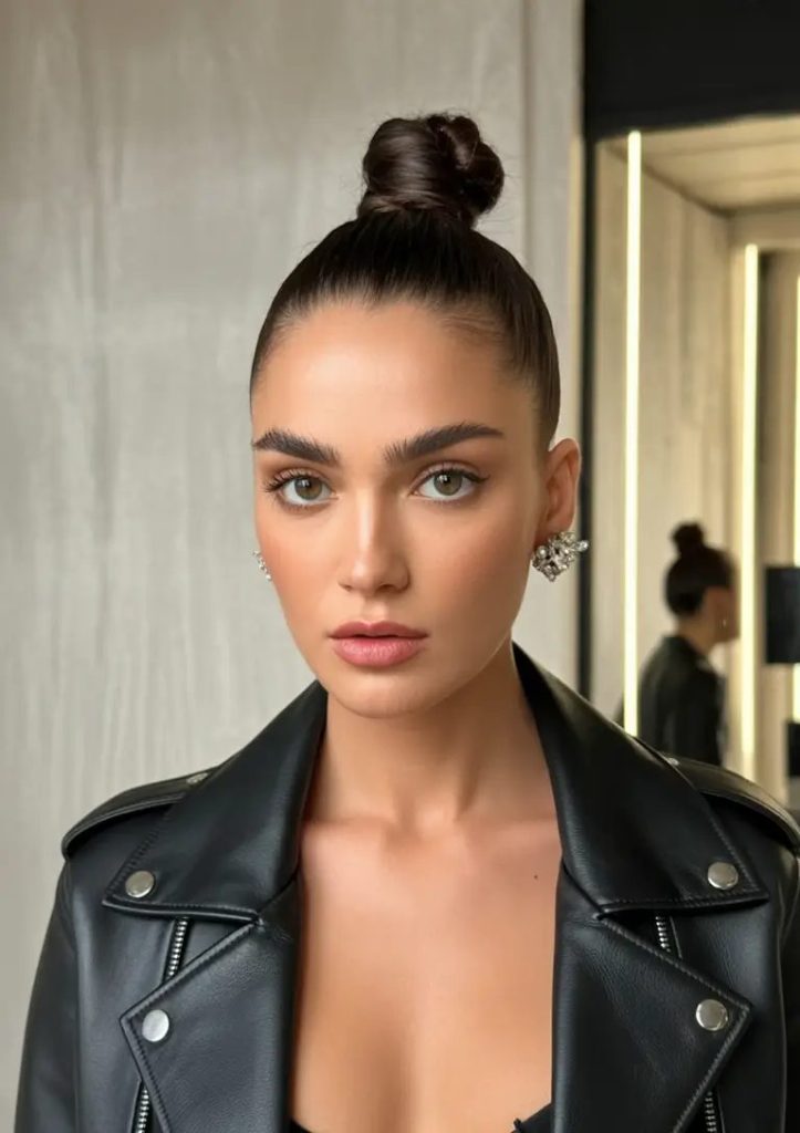 Power Bun with a High-Shine Finish