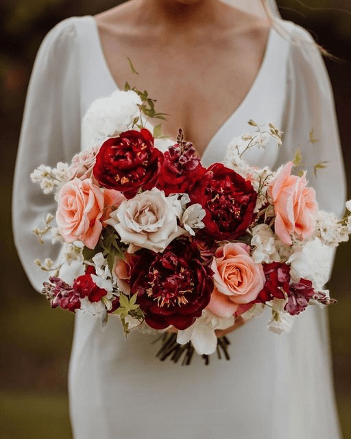 Burgundy Spring Wedding Flowers