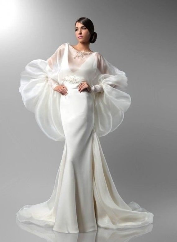 Regal Romance Opulent Sleeves and Flowing Silk