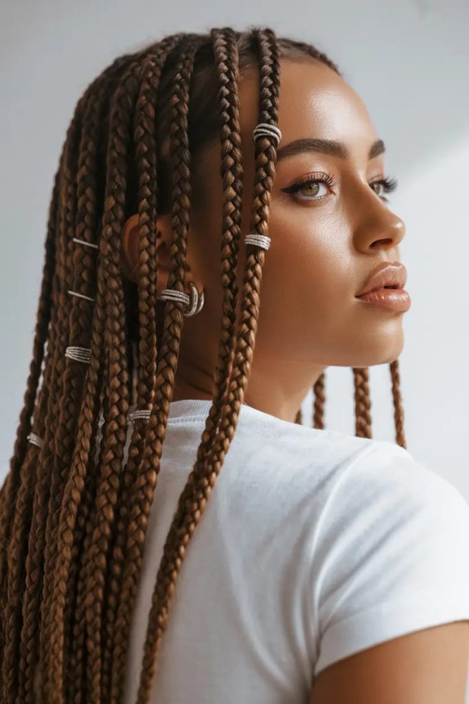 Rich Caramel Length with Accessorized Plats
