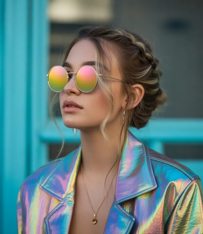 Romantic Braided Updo with Sunglasses
