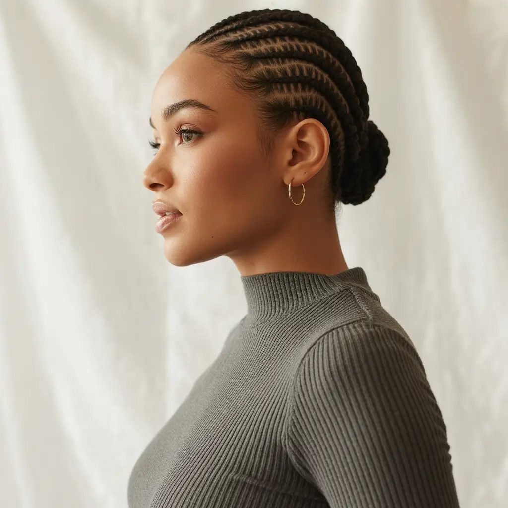 Sleek Cornrow Bun Elegance
