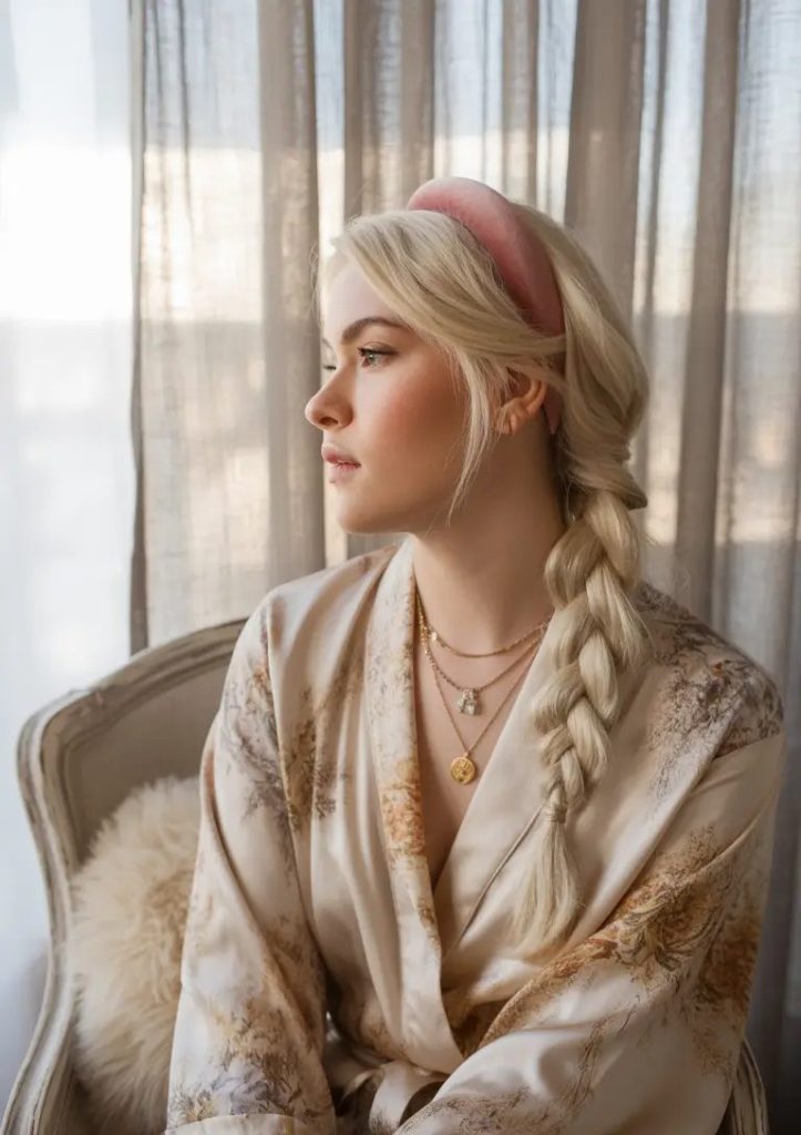Soft Braid with Velvet Headband
