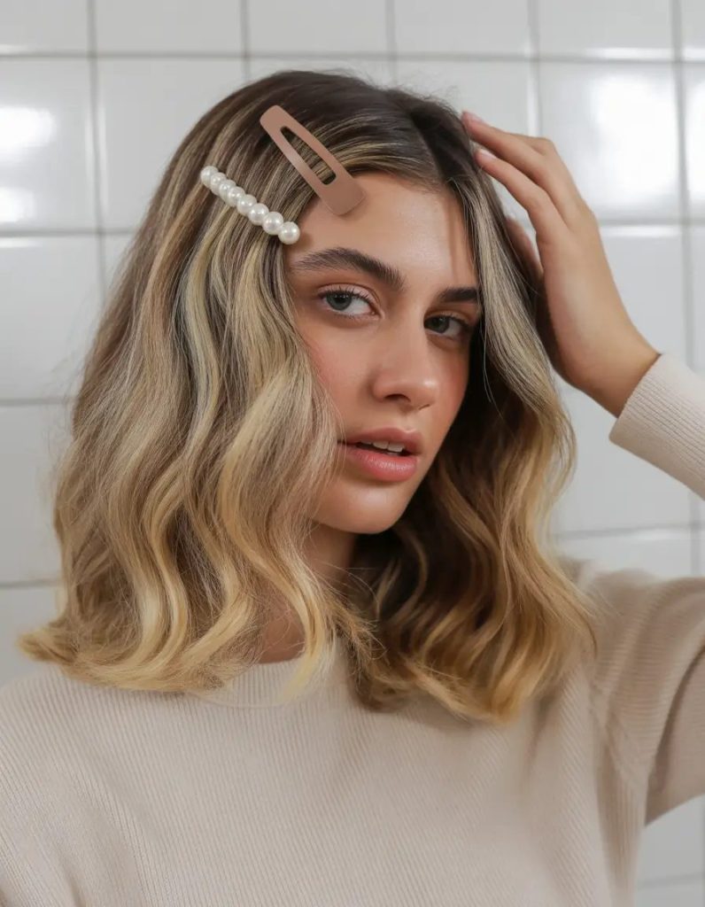 Soft Waves with Pearl Clips
