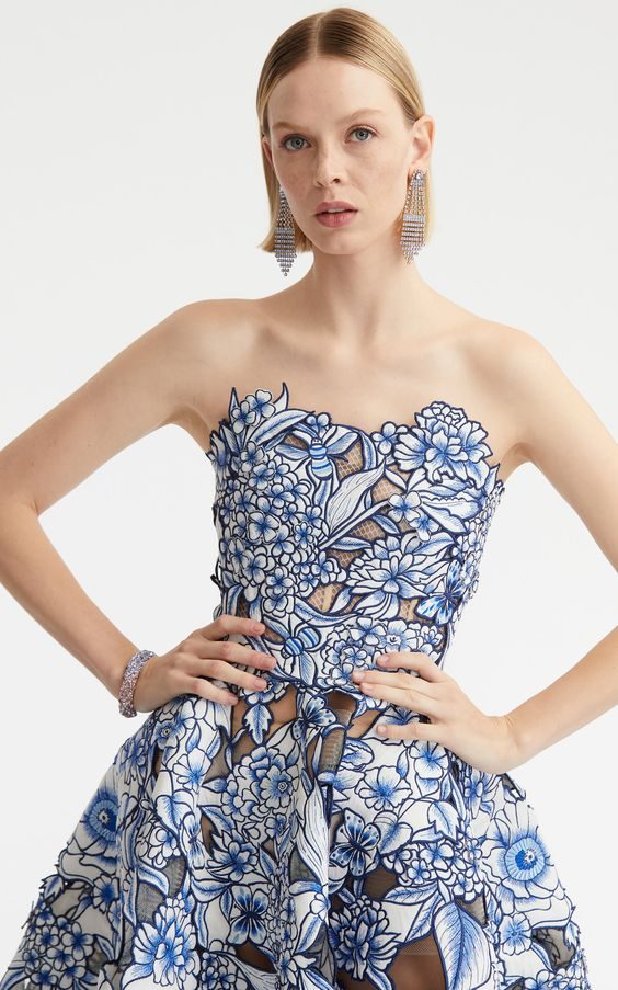 Something Blue in a Floral Embroidery Fantasy