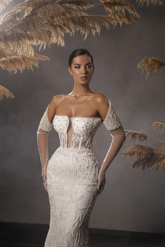 Sophisticated Embellishments The Off-Shoulder Sheath