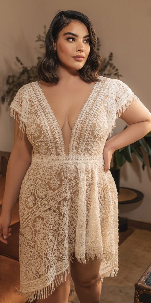 The Boho Lace Vintage Inspired Short Dress