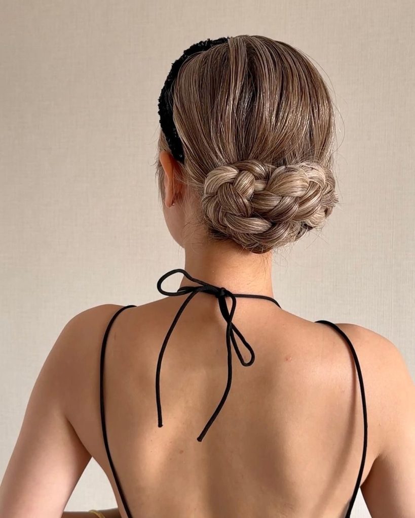 Braided Bun with Velvet Band