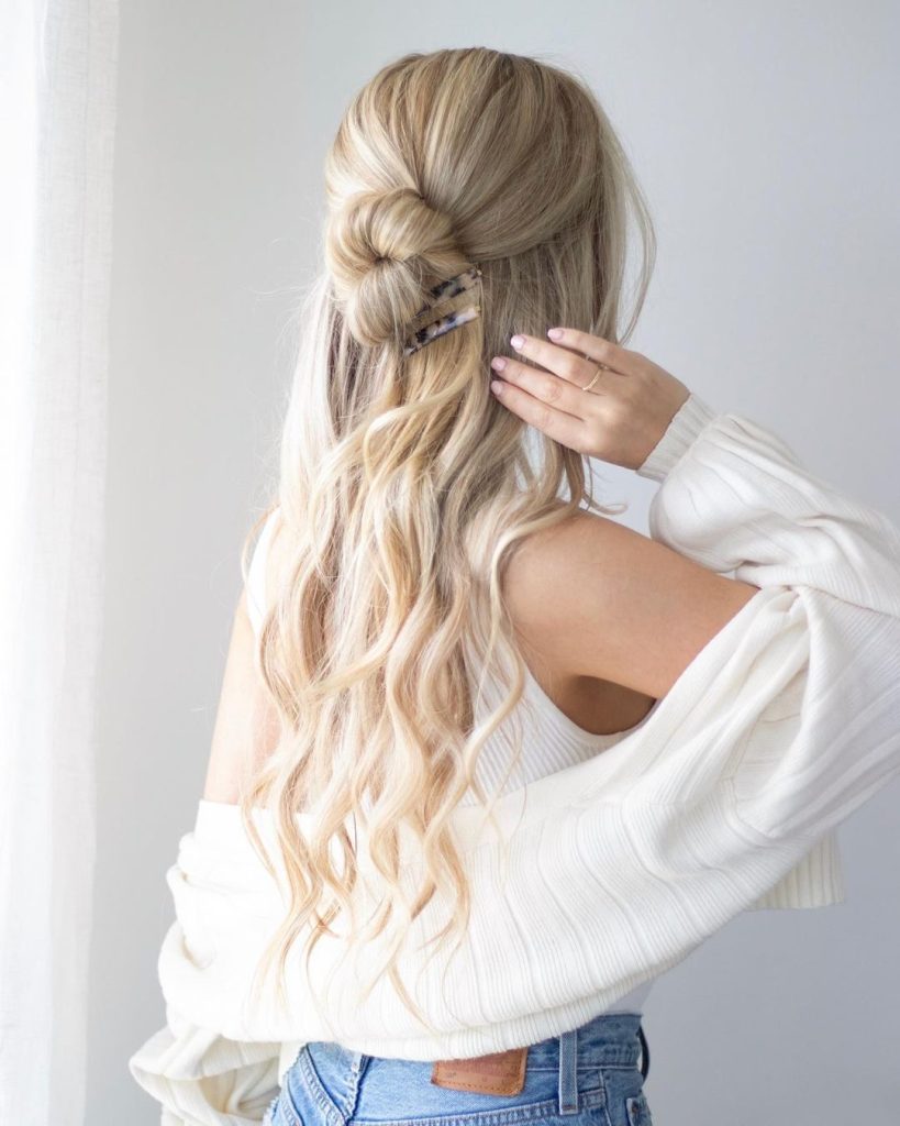 Cascading Half-Up Twist with Accessory
