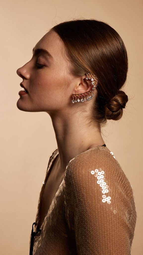 Classic Chignon with Sequin Elegance