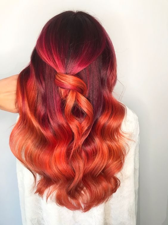 Fiery Folds of Red and Orange