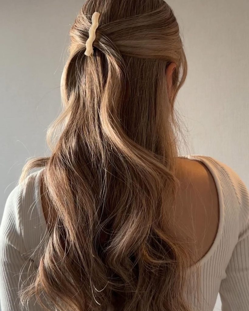 Half-Up Twist with Bone Clip