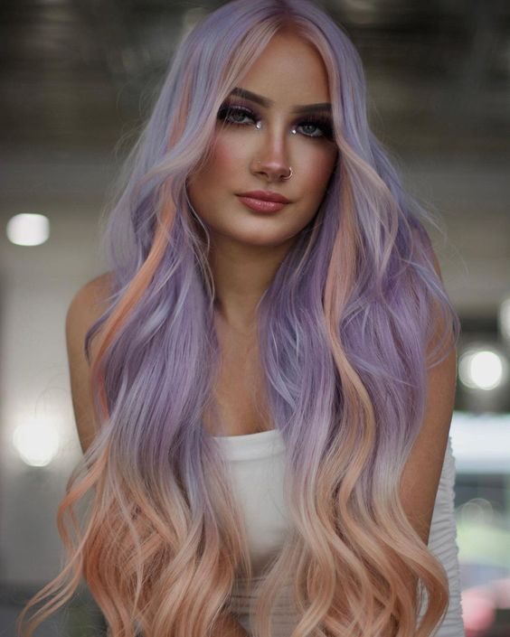 Lavender to Peach Ombre for Enchanting Lengths